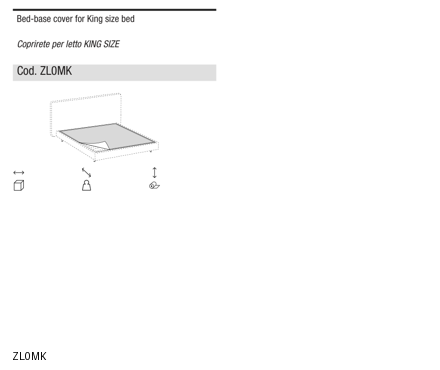 Ditre Italia Bed-base cover for bed — manufacturer article drawings and dimensions