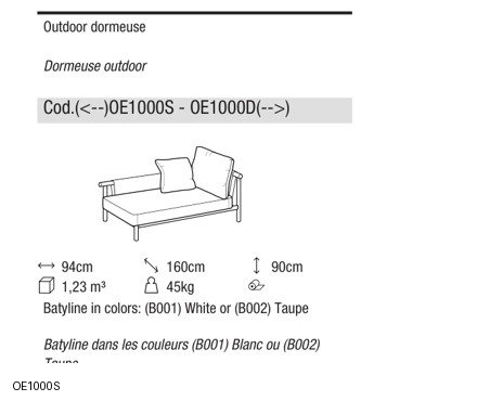 Ditre Italia Isamu outdoor — manufacturer article drawings and dimensions