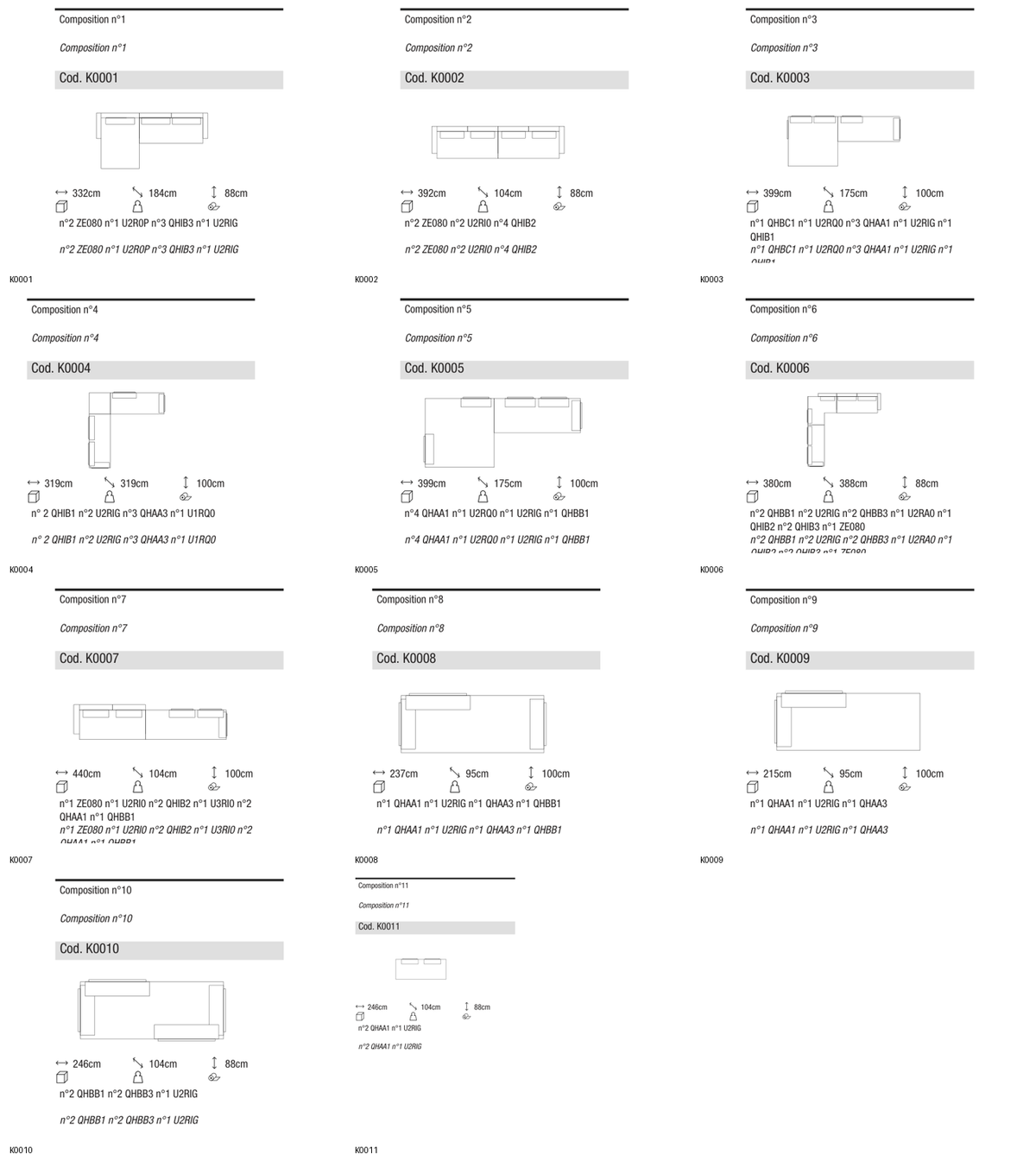 Ditre Italia Ada compositions sample — manufacturer article drawings and dimensions