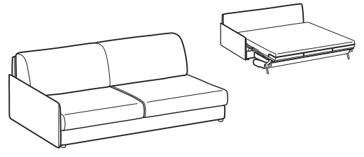 LeComfort Modular Sofa Bed Element MADEIRA – MR11L3T0MS dimensions drawing
