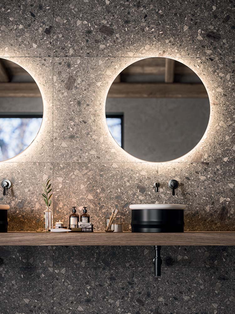 Quadrifoglio Alter Ego, round backlit mirror (IP44 - 3000K)