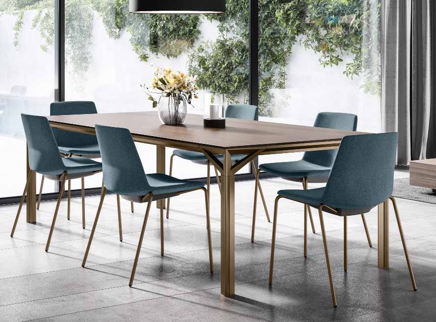 Quadrifoglio Eight Table with melamine top — original manufacturer catalogue photograph; selected configuration may vary