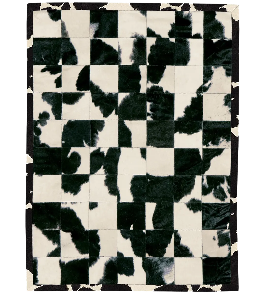 Tisca Cow Patch Leather Rug — official manufacturer photograph