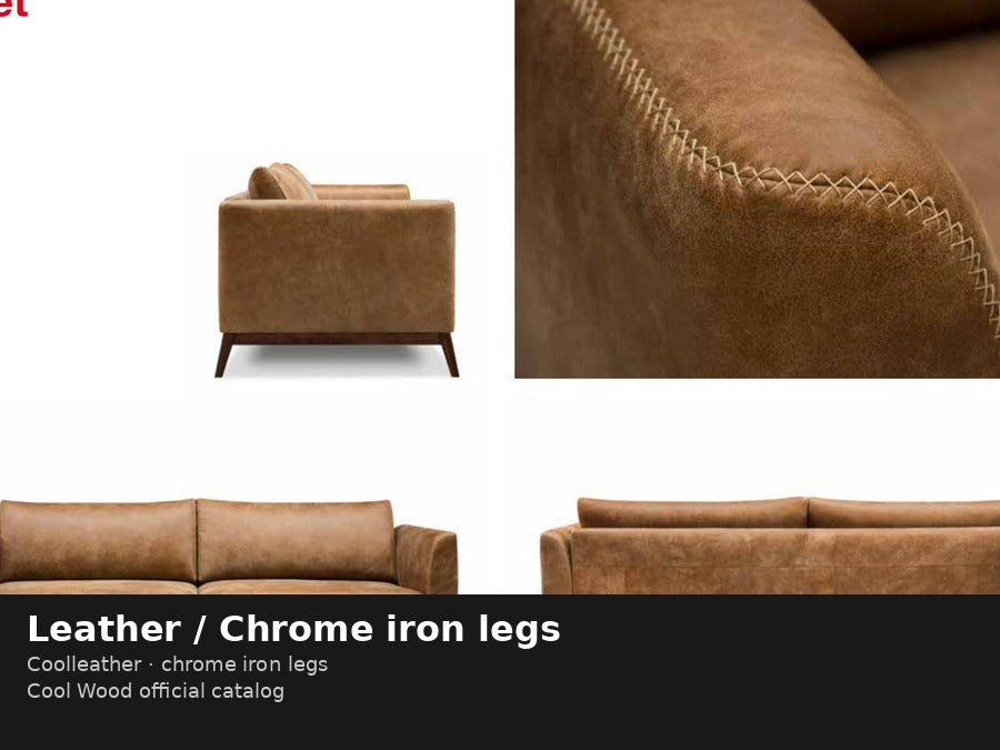 Finish · Leather / Chrome iron legs
