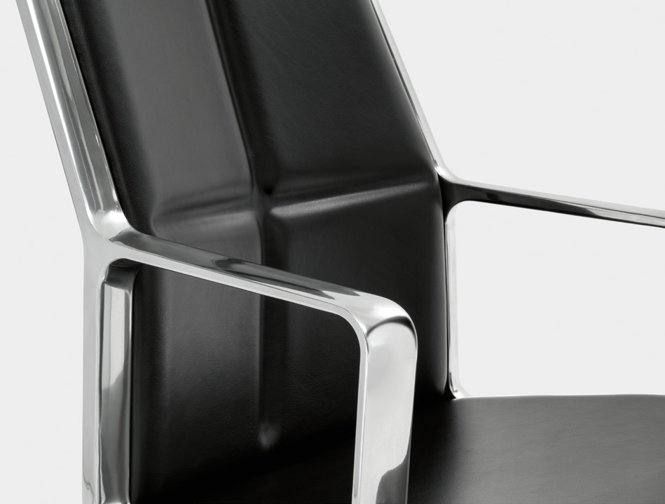 Viganò ADELE ADD3H executive chair — Azalea leather and polished aluminium configuration