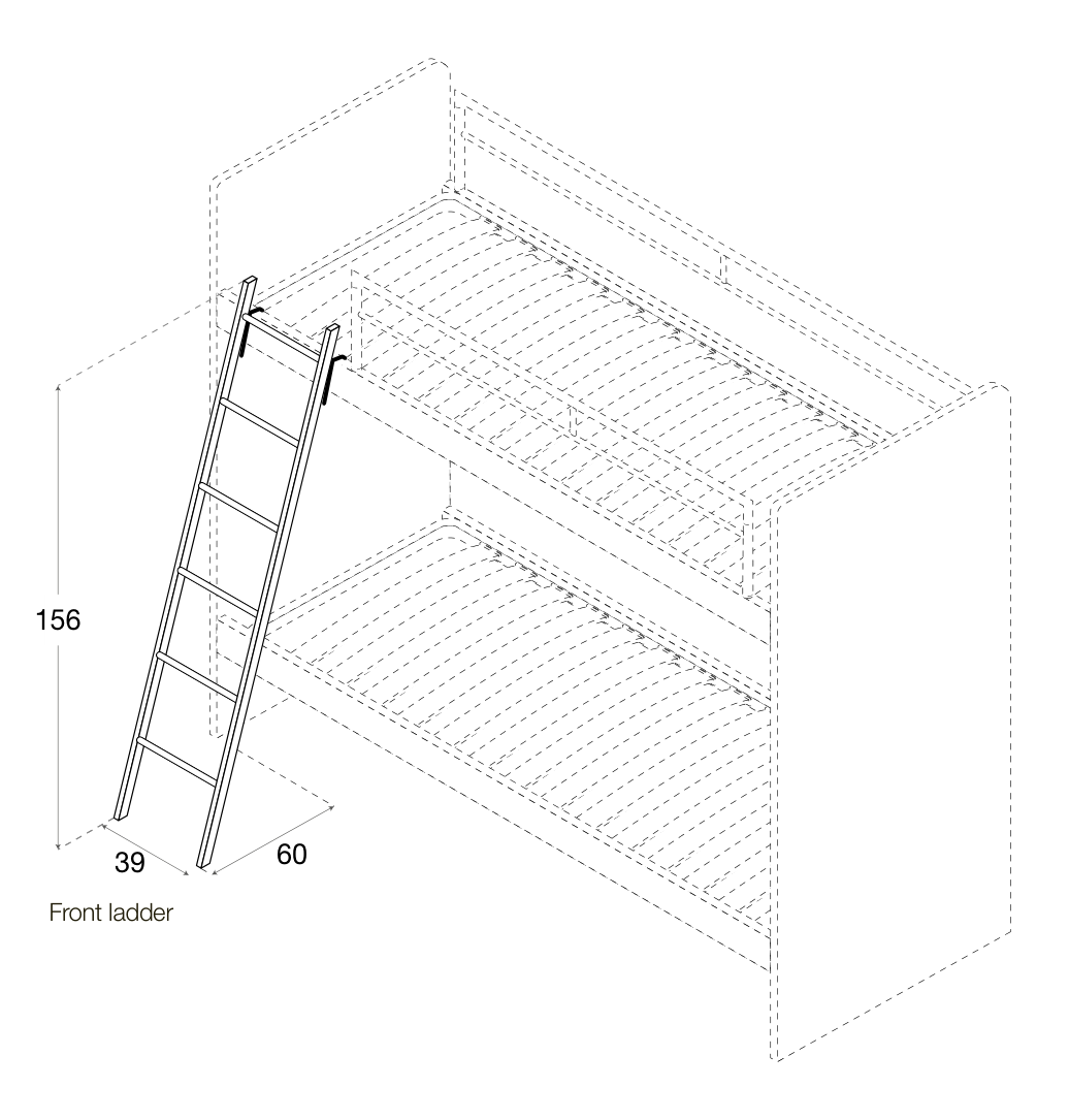 Zalf bunk bed accessories — official manufacturer technical illustration