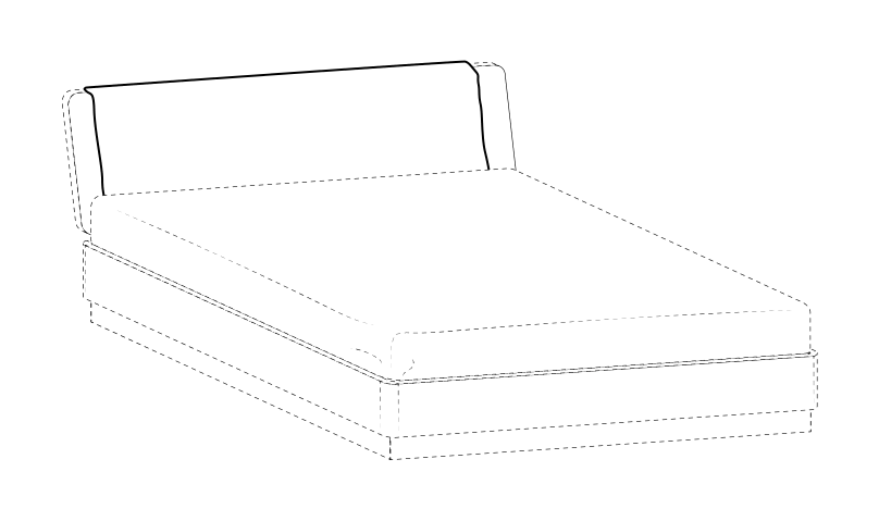 Zalf upholstered headboard cover — official manufacturer technical illustration