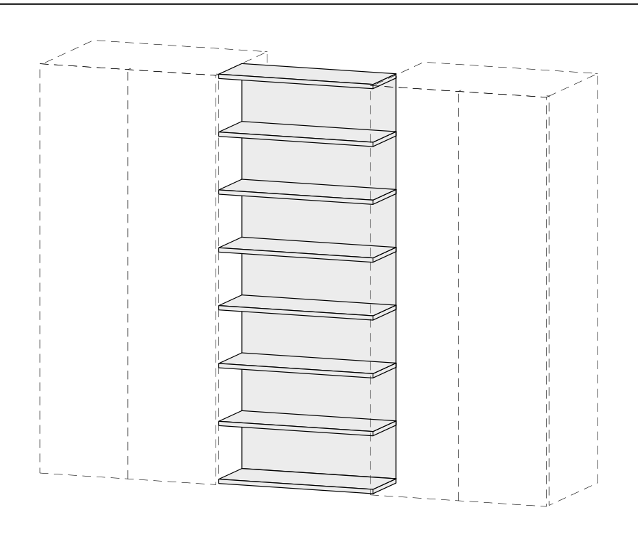 Zalf open bookcase modules for wardrobes — official manufacturer technical illustration