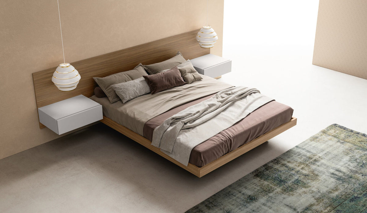 Zalf Float bed — manufacturer photograph with optional finishes and accessories