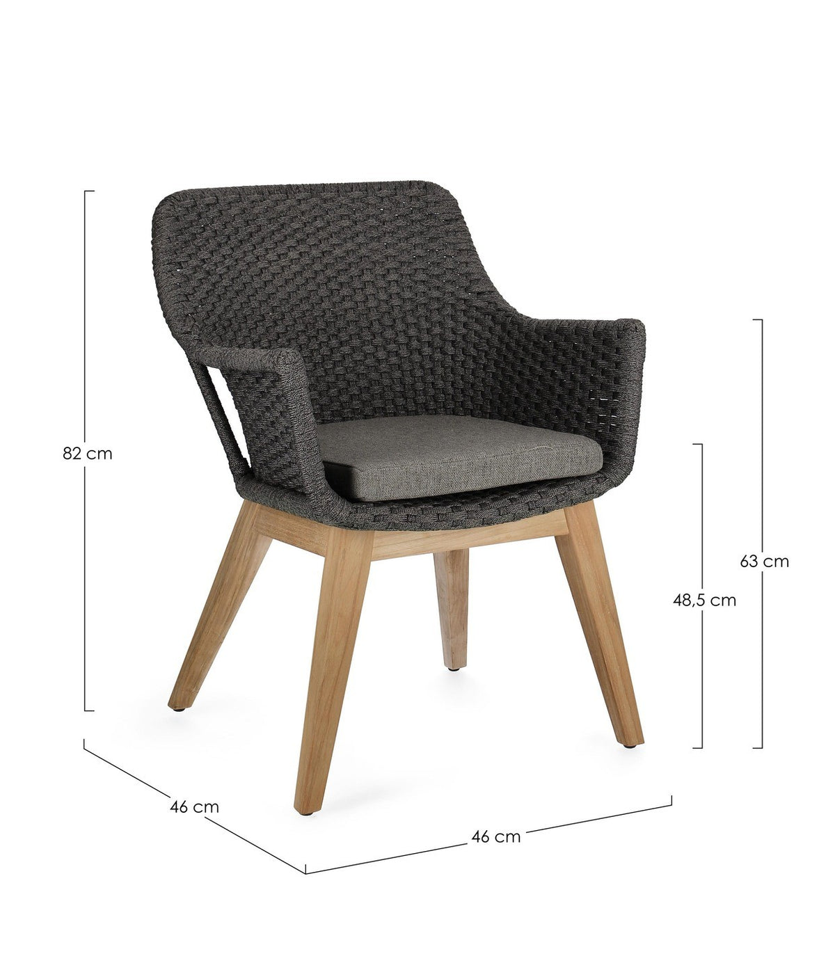 Bizzotto Allison Charcoal Chair — Bizzotto