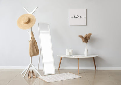 Loreley mirror 34 x 160 cm white with stand