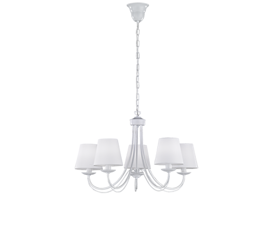 Cortez chandelier 5-pc E14 matt white — 110600531