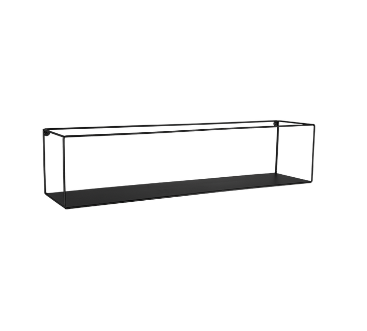Lisa wall shelves 65 x 15 x 15 cm black 2-pack