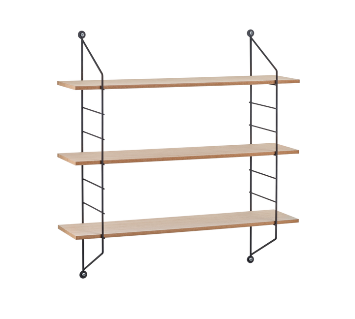Ella wall shelves 3-pcs 60 x 62 x 14,5 cm black/wood