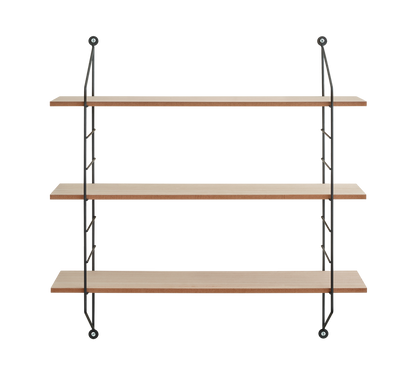 Ella wall shelves 3-pcs 60 x 62 x 14,5 cm black/wood