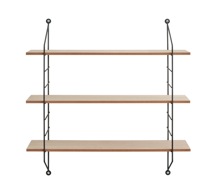 Ella wall shelves 3-pcs 60 x 62 x 14,5 cm black/wood