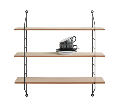 Ella wall shelves 3-pcs 60 x 62 x 14,5 cm black/wood