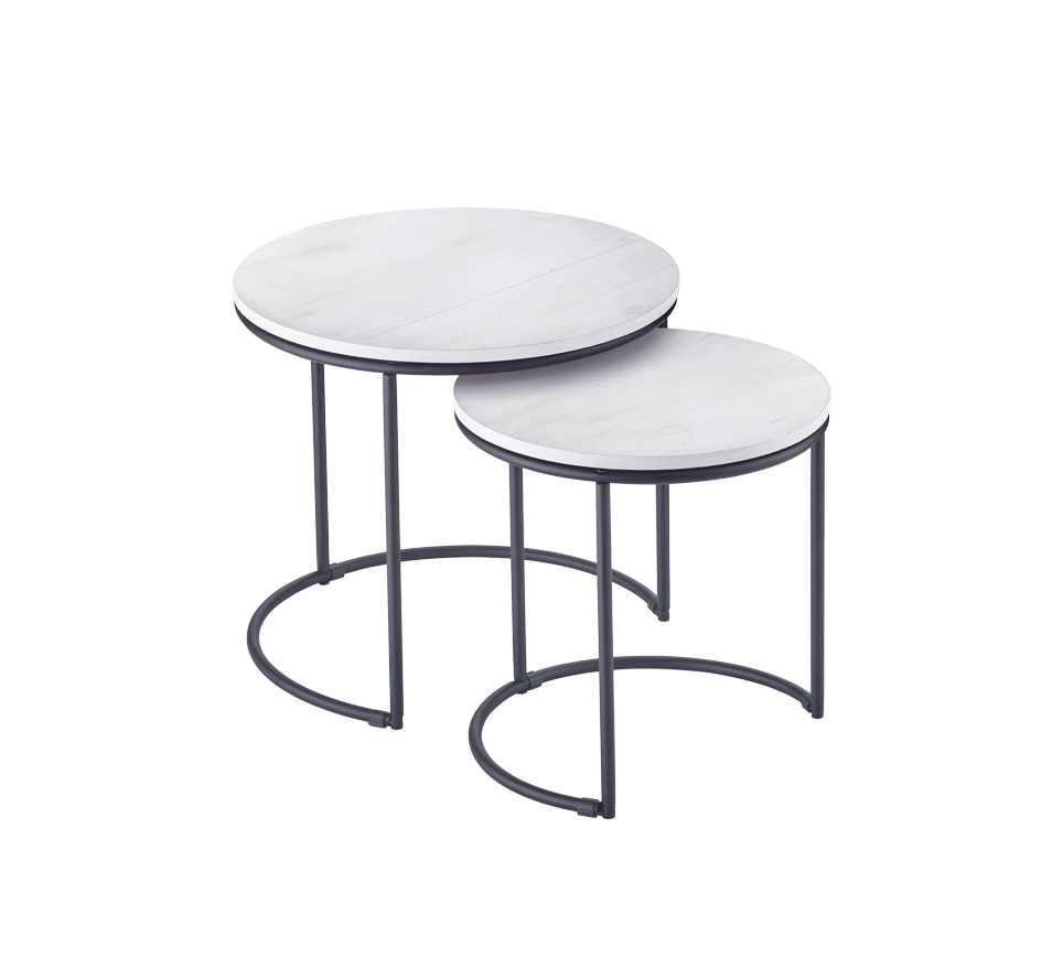 Paula table set 43 x 39 cm and 35 x 34 cm black/white