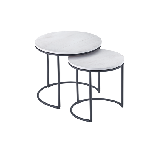 Paula table set 43 x 39 cm and 35 x 34 cm black/white