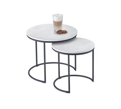 Paula table set 43 x 39 cm and 35 x 34 cm black/white