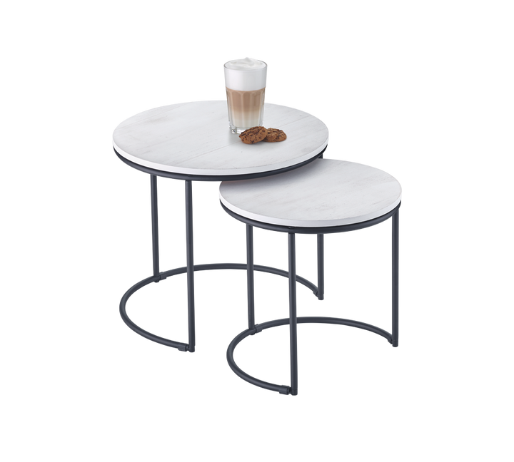 Paula table set 43 x 39 cm and 35 x 34 cm black/white