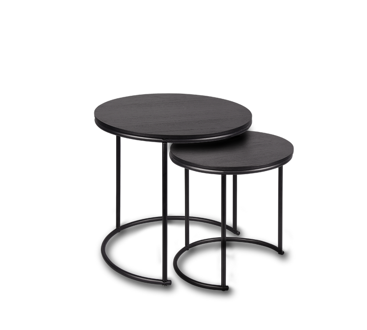Paula table set Ø43 x 39 cm ja Ø35 x 34 cm black