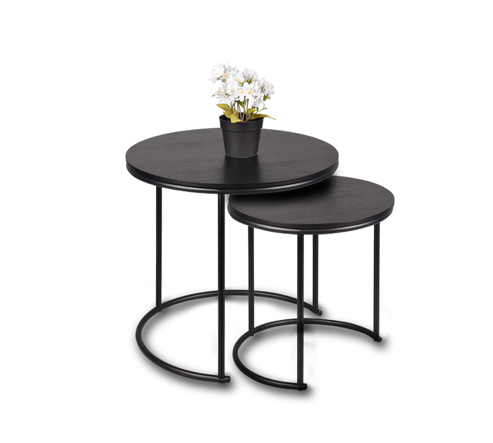 Paula table set Ø43 x 39 cm ja Ø35 x 34 cm black