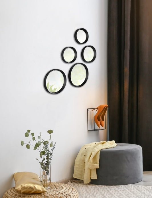 Lia mirror set 5-pack black