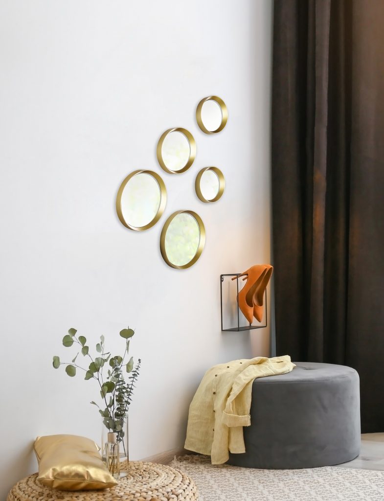 Lia mirror set 5-pack gold