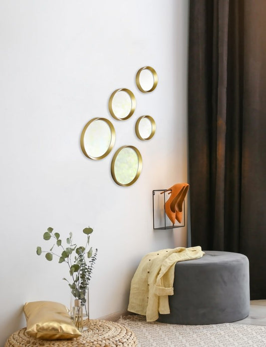 Lia mirror set 5-pack gold