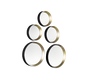 Lia mirror set 5-pack black/gold