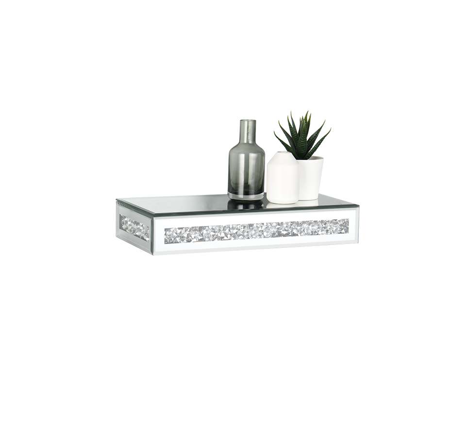 Zoe wall shelf 30 cm mirror glass/glitter