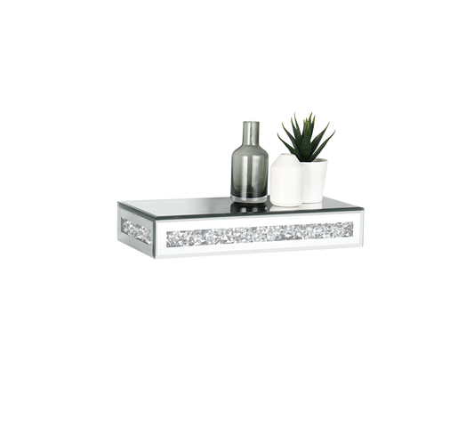 Zoe wall shelf 30 cm mirror glass/glitter