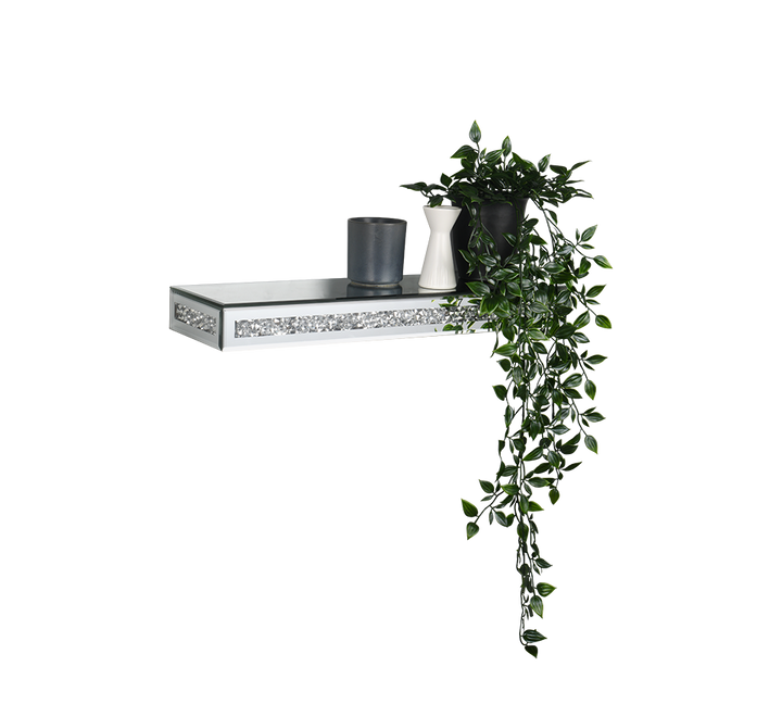 Zoe wall shelf 50 cm mirror glass/glitter