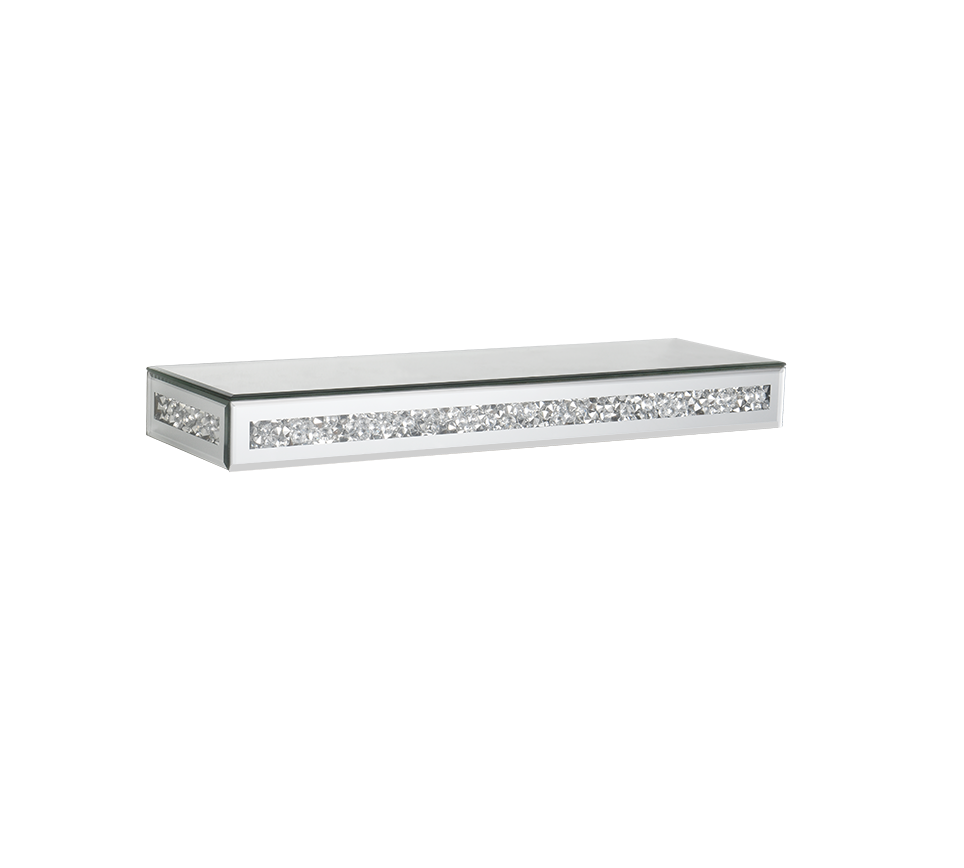 Zoe wall shelf 50 cm mirror glass/glitter