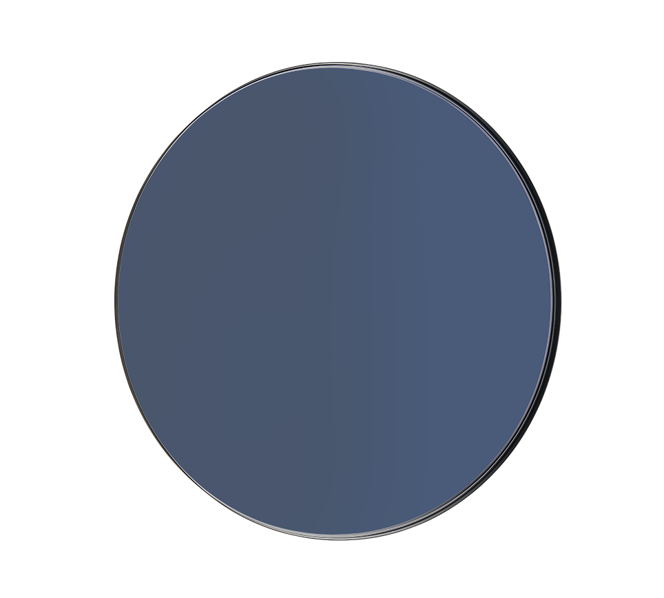 Britta mirror Ø80 cm black with blue mirror glass