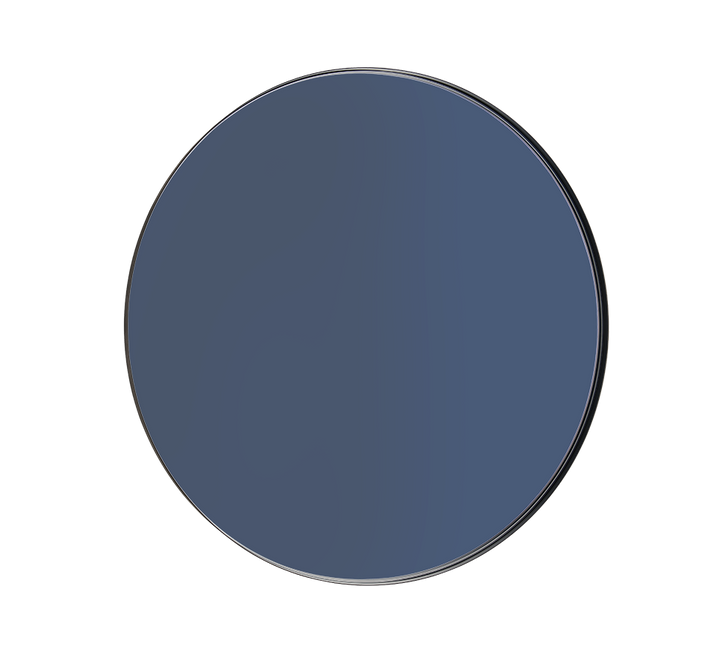 Britta mirror Ø80 cm black with blue mirror glass