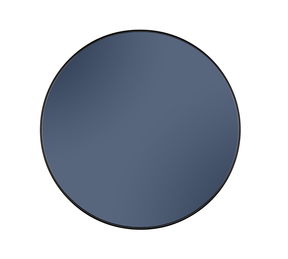 Britta mirror Ø80 cm black with blue mirror glass