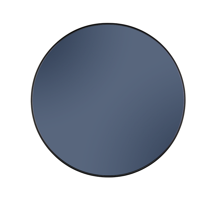 Britta mirror Ø80 cm black with blue mirror glass