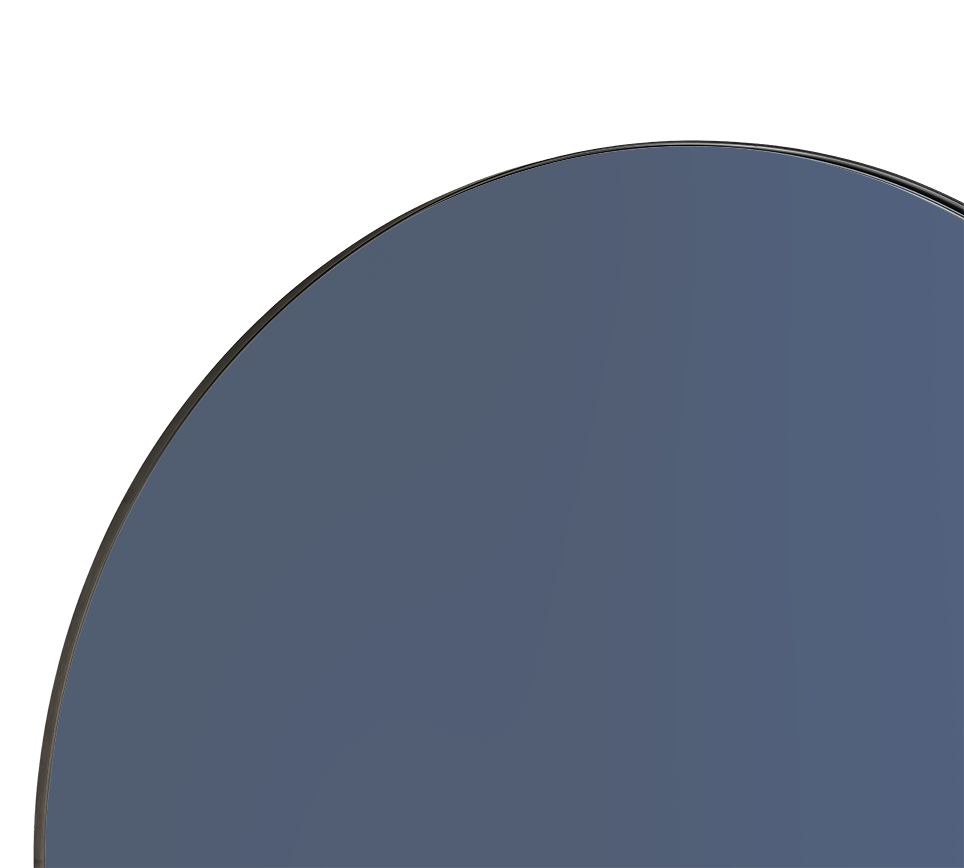 Britta mirror Ø80 cm black with blue mirror glass