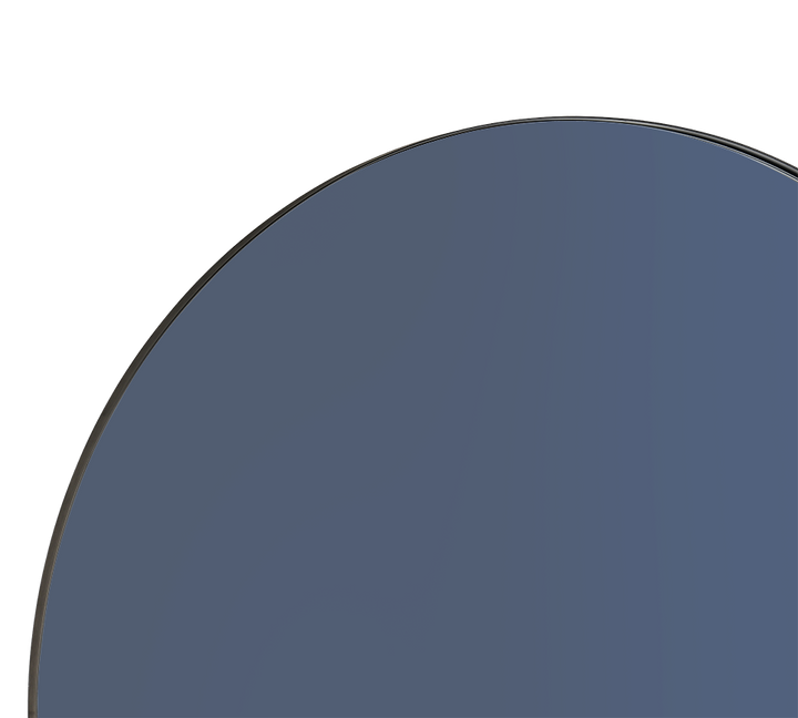 Britta mirror Ø80 cm black with blue mirror glass