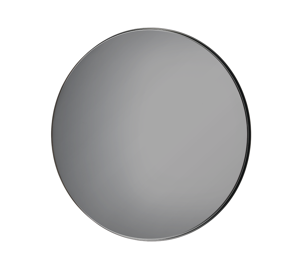 Britta mirror Ø80 cm black with grey mirror glass