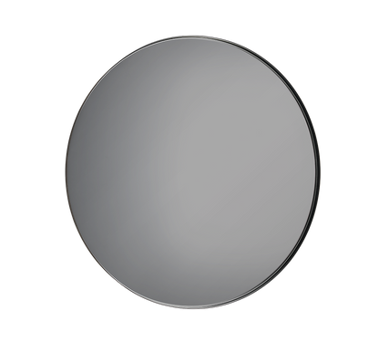 Britta mirror Ø80 cm black with grey mirror glass
