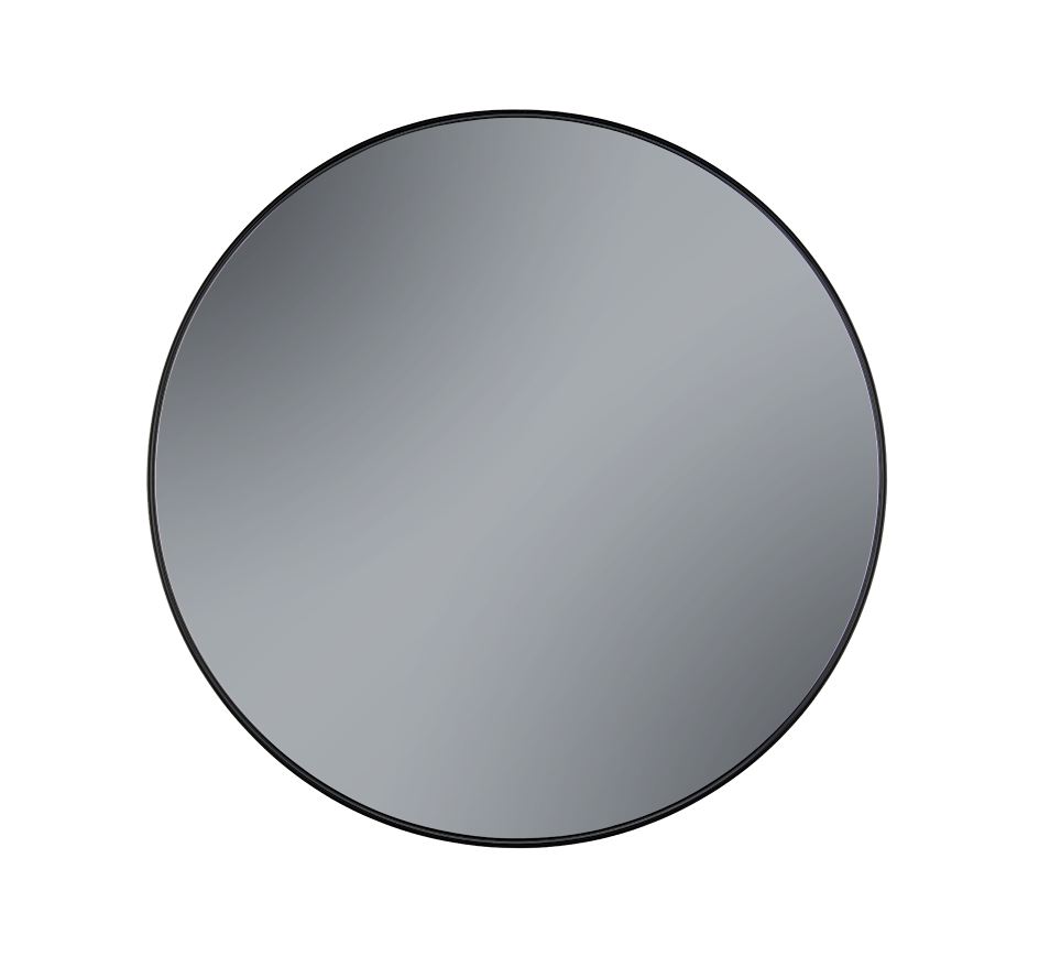 Britta mirror Ø80 cm black with grey mirror glass