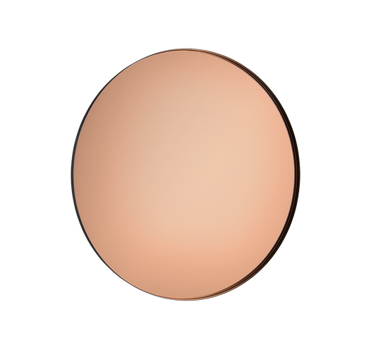 Britta mirror Ø80 cm black with rose gold mirror glass