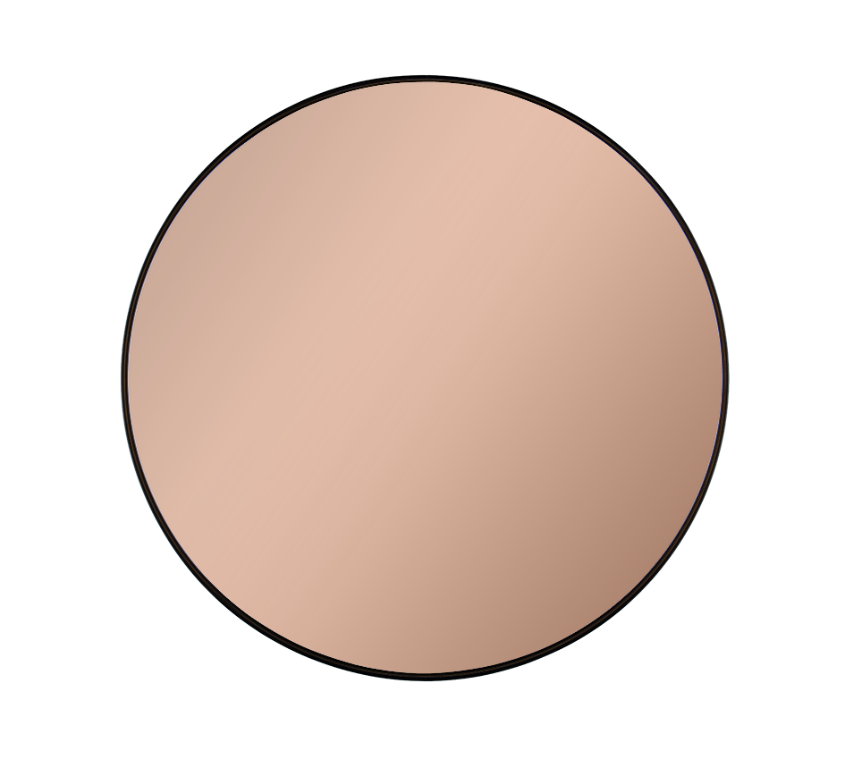 Britta mirror Ø80 cm black with rose gold mirror glass