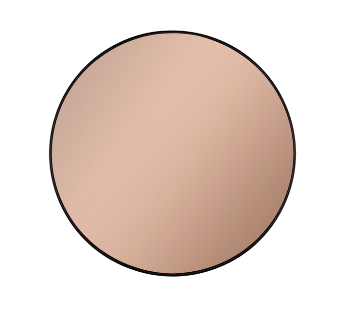 Britta mirror Ø80 cm black with rose gold mirror glass