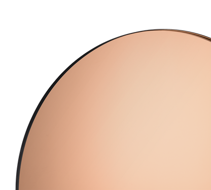 Britta mirror Ø80 cm black with rose gold mirror glass