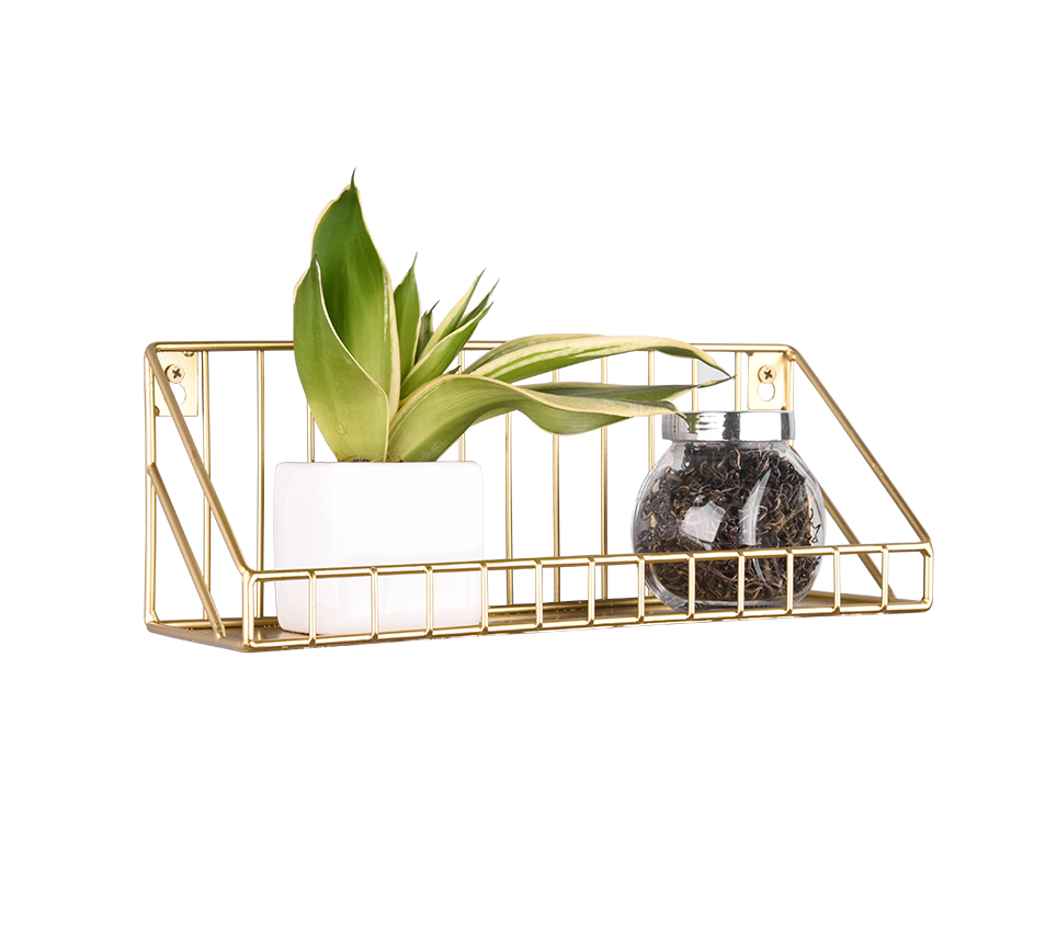 Fiona shelf 30 x 11 x 11 cm gold — 1460179