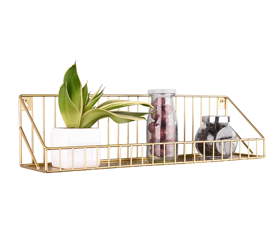 Fiona shelf 45 x 11 x 11 cm gold — 1460279